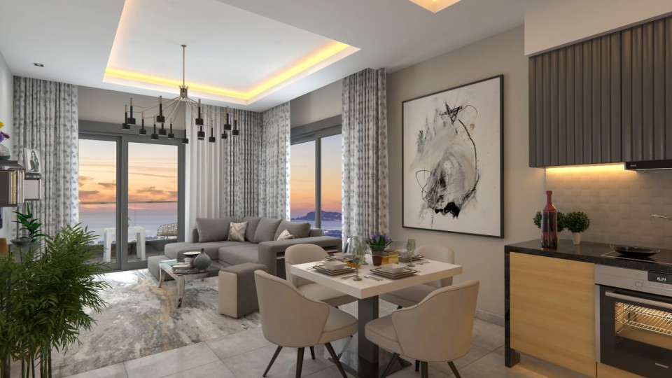 Alanya  Trio Hill Residence By Goldcity'de Satılık  Lüks Daire