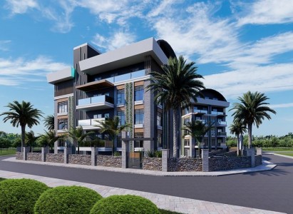 Alanya Oba 'da  1+1 Yeni Satılık Daire