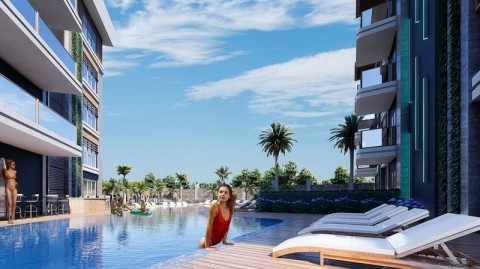 Alanya Oba 'da  1+1 Yeni Satılık Daire