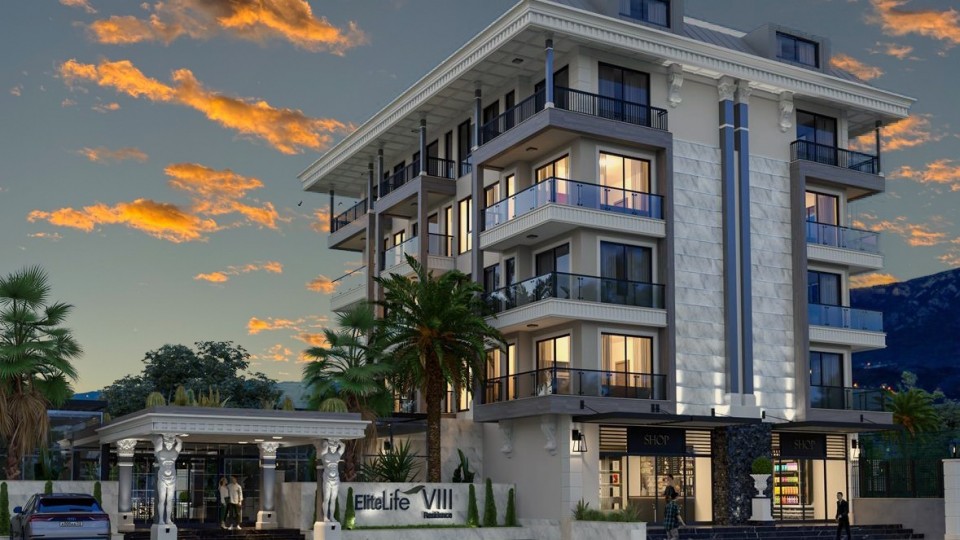 Alanya Elite 8  Yeni Lüks Satılık 1+1 Daire